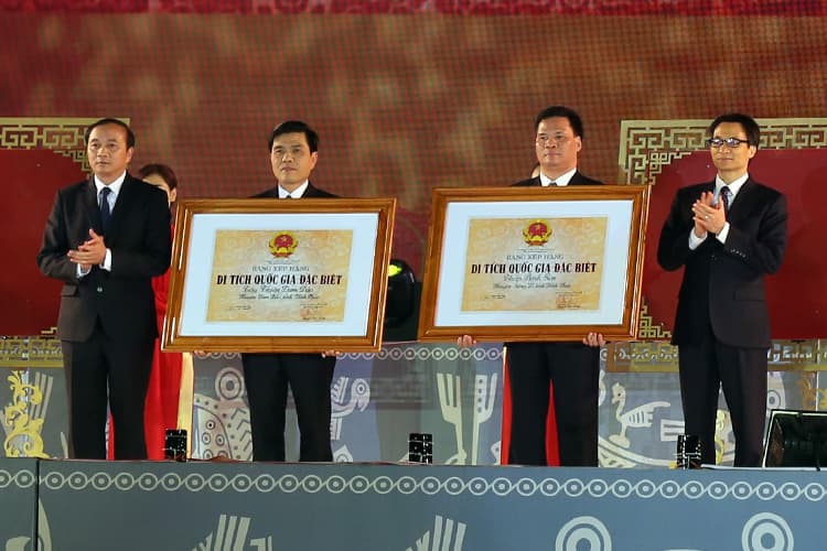 Vĩnh Phúc: Đón nhận Bằng xếp hạng hai di tích quốc gia đặc biệt